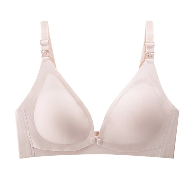B91xZ Womens Bras Full Coverage Comfort Wirefree Bra,Pink L