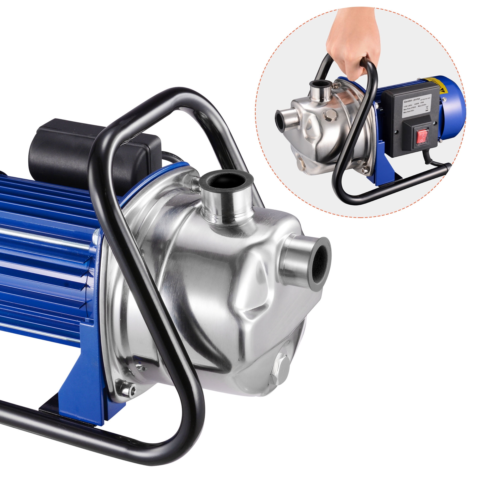 Yescom 1200W Electric Water Booster Pump Stainless Steel Garden Sprinkler Pump Pool