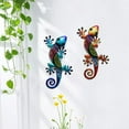 thumbnail image 4 of HONGLAND Metal Gecko Wall Art, 2-Pack 15" Glass Hanging Sculpture for Outdoor Garden, Fence & Home Decor, 4 of 8