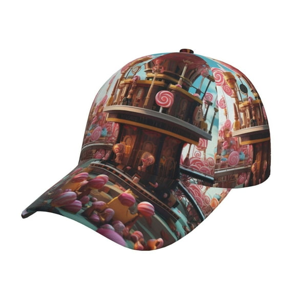 Balery fairy-tale-world-with-delicious-candy Gorra de béisbol de tamaño ajustable para correr, entrenar y actividades al aire libre. Gorra de papá para todas las estaciones.