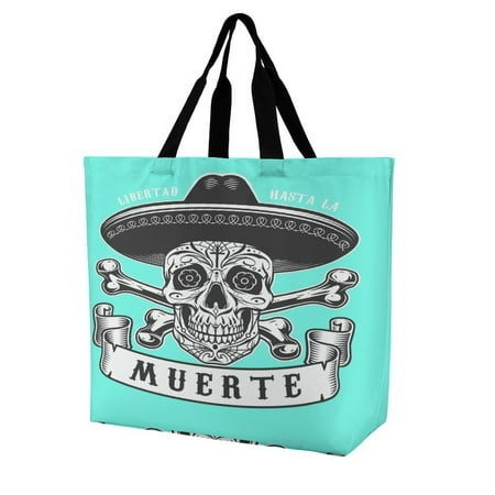 Skull T-shirt Black White Women s Casual Shoulder Bag Shopping Bag Lady Handbag Eco Reusable Large Tote Shopper Storage Bags