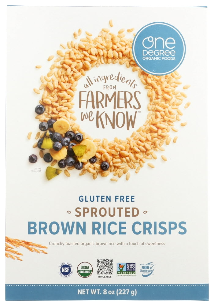One Degree Organic Foods Sprouted Brown Rice Crisps Cereal 8 Oz Walmart Com