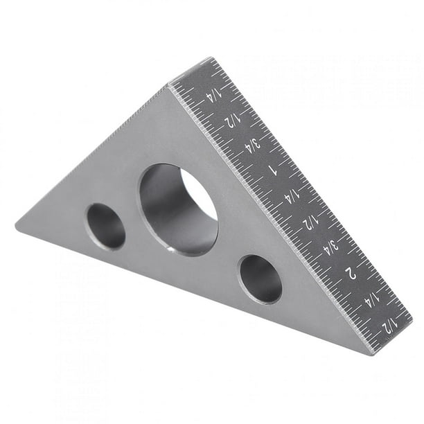 Regla triangular, calibre de ángulo recto de 45/90 grados, herramienta de medición de ángulo esmerilado de aleación de aluminio para carpintería, construcción de carpintero, bricolaje Khall Venta Caliente