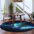 thumbnail image 3 of Large Round Rug 8Ft Washable Non-Slip, Navy Blue Black Circle Area Rugs for Living Room Bedroom, Stars Sky Modern Art Indoor Floor Mats Carpet Runner for Home Decor, 3 of 8