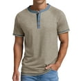 thumbnail image 2 of GENTS BLISS Henley Men Shirts Short Sleeve T shirts for Men Crew Neck Color Block Men Shirts, 2 of 6