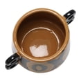 thumbnail image 5 of Bloomingville Bloomingville Hand Painted Stoneware Planter with Handles, Brown and Black, 5 of 8