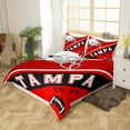 thumbnail image 3 of YST Football Fan Gifts Bedding Set American Football City Duvet Cover for Boys Teens Girls Sports Themed Bed Cover Red and Black Comforter Cover King (Tampa) 1 Bed Cover 2 Pillowcases, 3 of 6