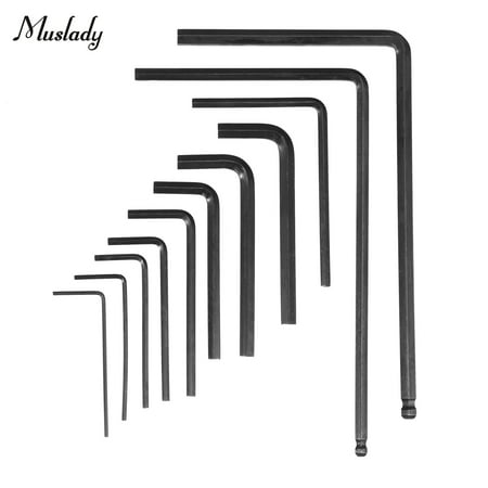 

Muslady 11pcs Guitar Wrenches Guitar Inner Hexagon Wrench Set with 4&5mm Lengthened Ball-end Hex Key Wrench Alan Wrenches