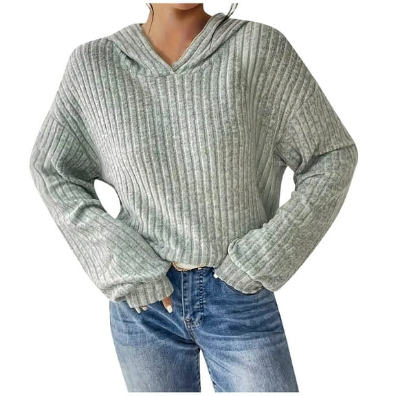 Uootdi Sweaters for Women V Neck Soft Ribbed Knit Long Sleeve Sweaters Lightweight Gift Cozy Fall Sweater Tops Shirts