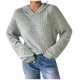 thumbnail image 3 of Blusas para mujer,Camisa con capucha para mujer, manga larga, cuello redondo, blusa informal de color liso, tela de imitación de rejilla, ideal para uso diario y en casa, sopatenor, 3 of 9