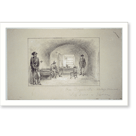 Historic Print, The casemate, Fortress Monroe, Jeff Davis in prison - 2, 16" x 20"