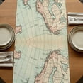 thumbnail image 5 of Table Runners 72 Inches Long Dress Scarves, Vintage Map Farmhouse Kitchen Table Runner, Coffee Tablerunners, Western Retro Art Maps 16x72 Inch, 5 of 9