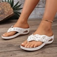 thumbnail image 2 of longantii Orthopedic Sandals with Arch Support Flip Flops for Women Flower Platform Wedge Sandals Soft Cushion Comfortable Dressy Slip on Thong Sandals Slippers for Summer Vacation Walking, 2 of 5