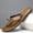 Khaki, variant on Men's Classic Leather-Look Casual Flip-Flop Sandals