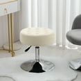 thumbnail image 3 of Furniliving Velvet Vanity Chair Modern Ottoman Round  Backless  Adjustable Makeup Stool , Beige, 3 of 7