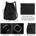 thumbnail image 4 of Vbiger Men Women Drawstring Backpack Chic School Shoulders Bag Classic Travel Drawstring Bag Trendy Drawstring Sackpack Casual Outdoor Daypack, Black, 4 of 10