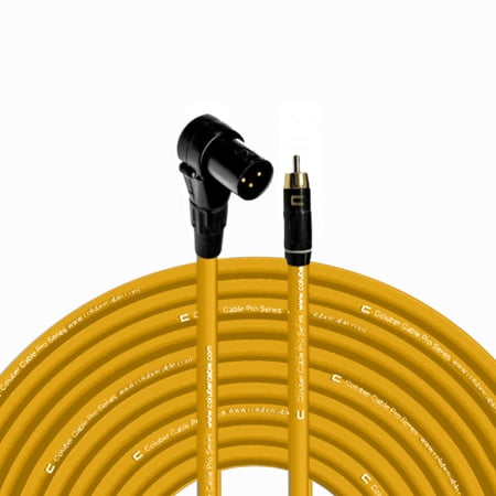 Coluber Cable Balanced Right Angle XLR Male to RCA Male Pro 3-Pin Connector