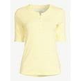 thumbnail image 5 of Free Assembly Ribbed Henley Short Sleeve T-Shirt ( Women's ), 5 of 6