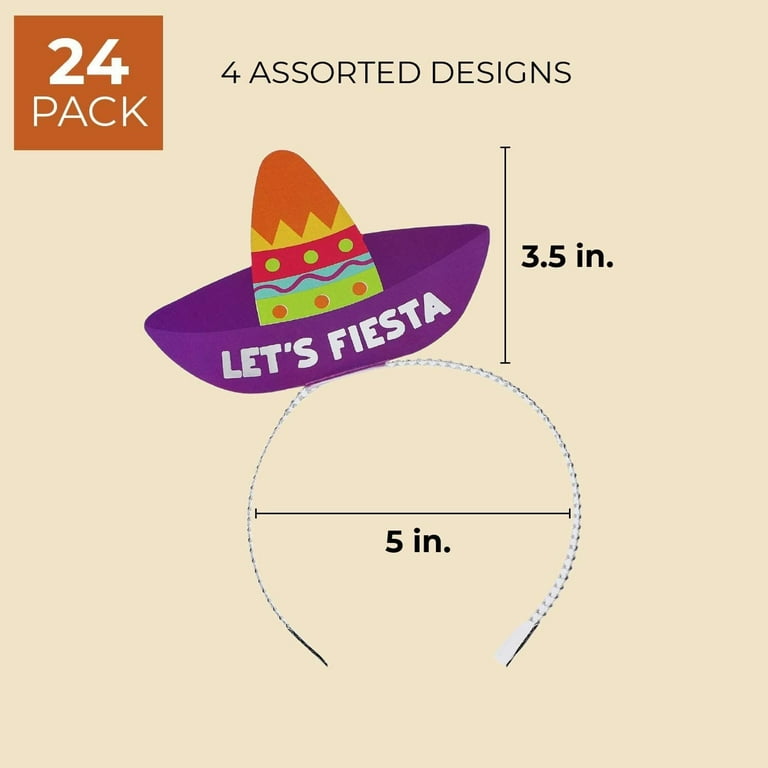 24 Pack Let's Fiesta Sombrero Party Hats for Cinco de Mayo Party