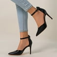 thumbnail image 3 of High Heels for Women Sexy, Black Ankle Strap Pointed Toe Closed Toe Stiletto Pumps Heels for Women Wedding Party Evening Dress Shoes, 3 of 6