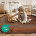 thumbnail image 4 of ODIKA 9'x12' Washable Area Rug Grain With Rustic Annual Rings And Bark Border Tree Stump Wood Playful for Great Room, Indoor Concept, Large Living Low Pile, Flatwoven, 4 of 7