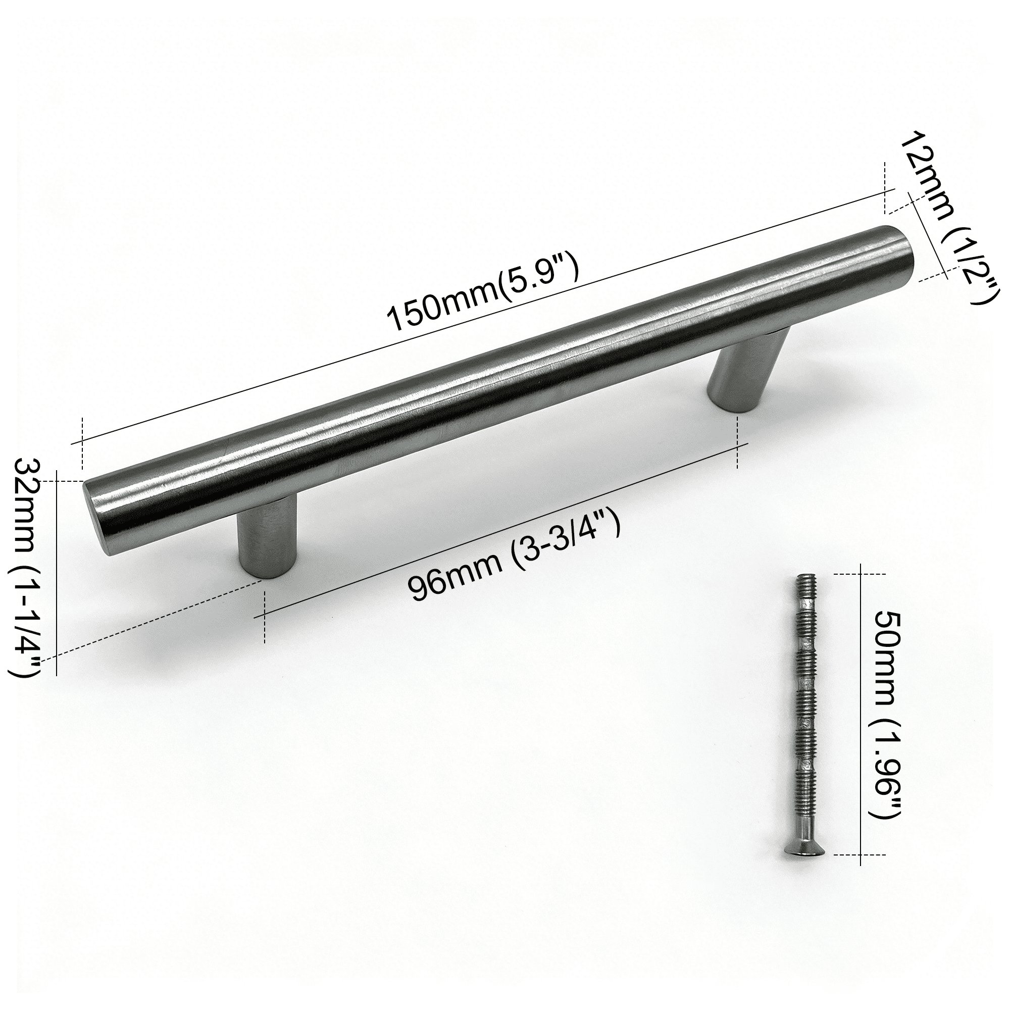 Stainless Steel Modern Cabinet Handles Drawer Pulls for Kitchen Cabinets, Dresser Drawer (10 Pack)