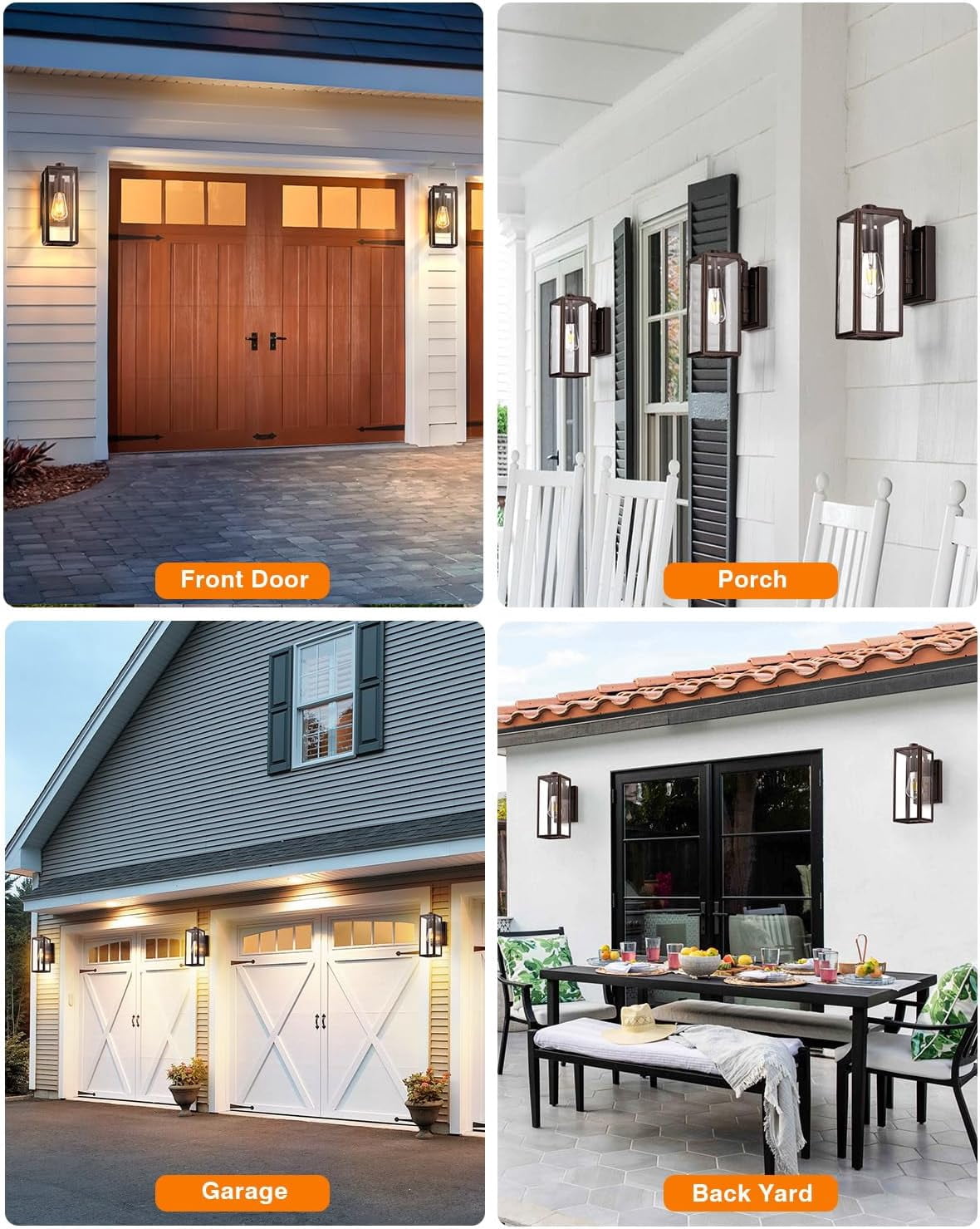 VIANIS Dusk to Dawn Outdoor Light Fixtures Wall Mount, Sensor Porch Lights, Anti-Rust Exterior Wall Sconce Lighting Lamp, Waterproof Wall Lantern for Doorway, Garage