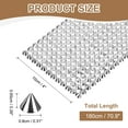 thumbnail image 2 of Uxcell 2 Yard Sew Stitch on Spikes Stud, 12 Rows Plastic Flat Back Spike Rivet Punk Trim Mesh Rivets Studs Beads for Clothes Bags Crafts Shoes Decoration, Plata, 2 of 6