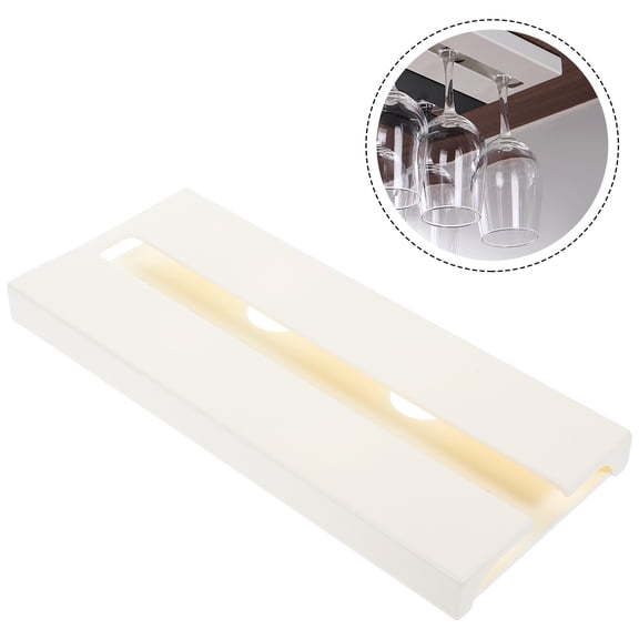 FOMIYES White ABS Under Cabinet Wine Glass Holder for Decoration with Easy Installation and Long Service Life