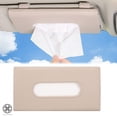 thumbnail image 1 of Luxtrada Beige Sun Visor Car Facial Tissue Box Faux Leather Paper Holder Case Cover, 1 of 8