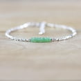 thumbnail image 2 of Chrysoprase 3.5mm Rondelle Shape Faceted Cut Beads 7 inch Adjustable Silver Plated Clasp Bracelet for men, women, unisex. Link Chain Stacking Bracelet.|LINK_02040, 2 of 3