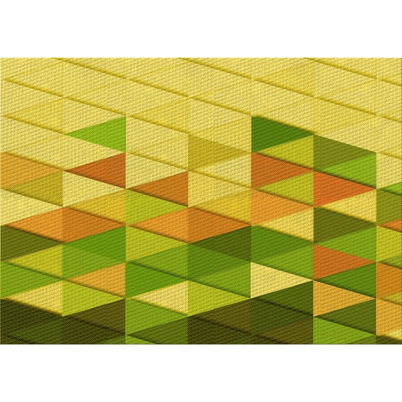 Ahgly Company Machine Washable Indoor Rectangle Transitional Dark Yellow Green Area Rugs, 6' x 9'