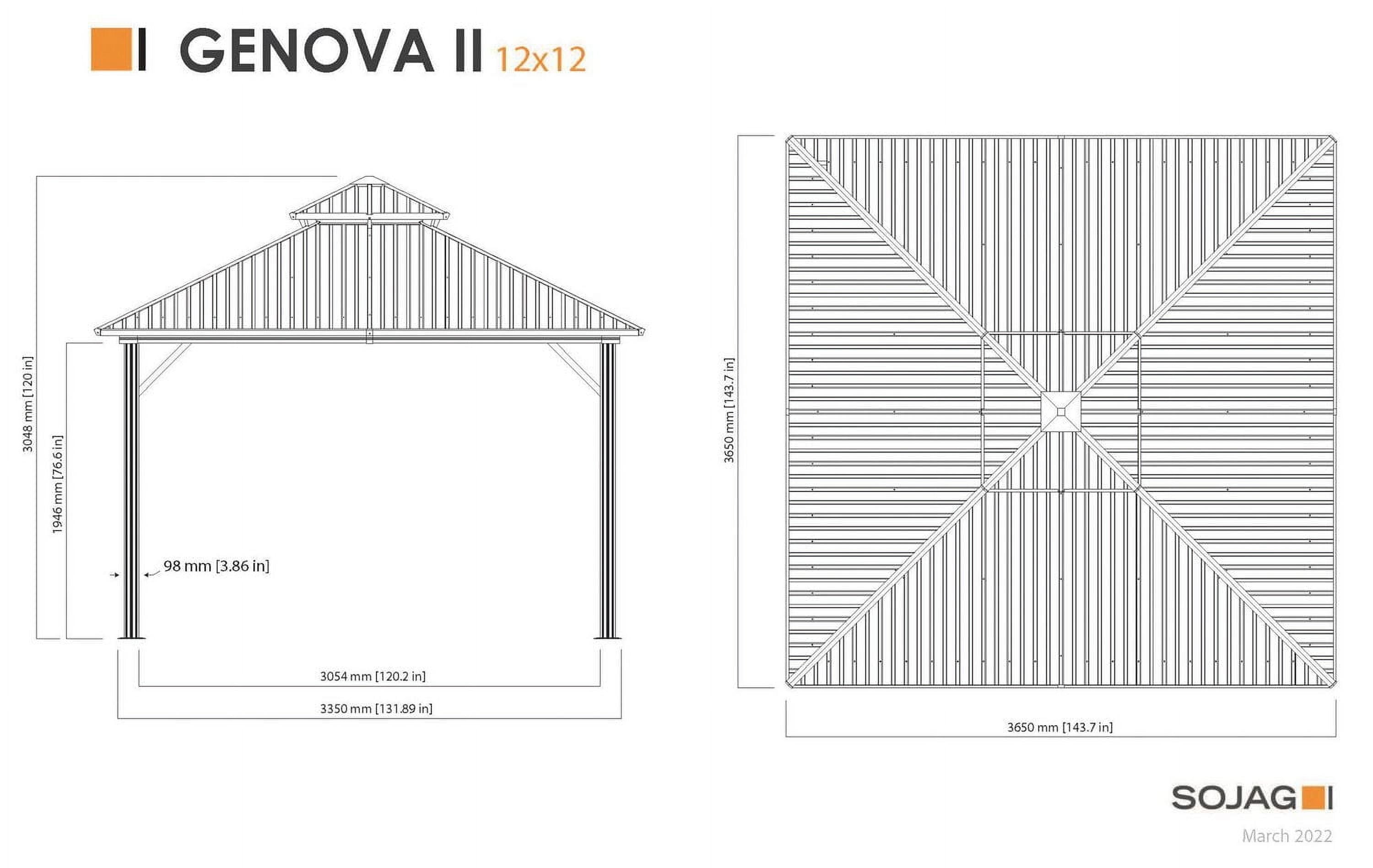 Sojag Genova II Aluminum Hard Top Gazebo