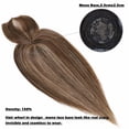 thumbnail image 5 of Benehair Women Topper Hairpiece With Bang Clip In Human Remy Hair Mono Base Toupee Top Cover Highlight US, 5 of 13