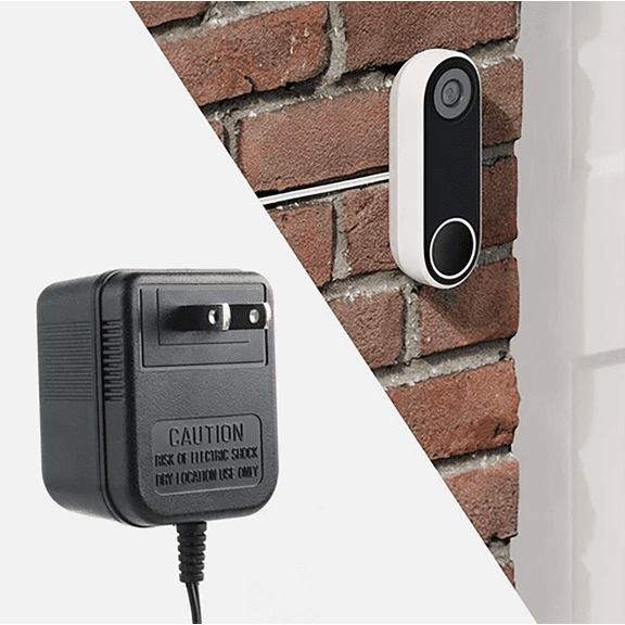 24V Doorbell Transformer Power Adapter for Video Doorbell Ring 1/2/2 Pro with 16ft Long Wire.