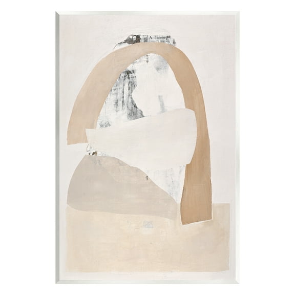 Stupell Industries Simple Beige Abstract Abstract Painting Unframed Art Print Wall Art, 13 x 19