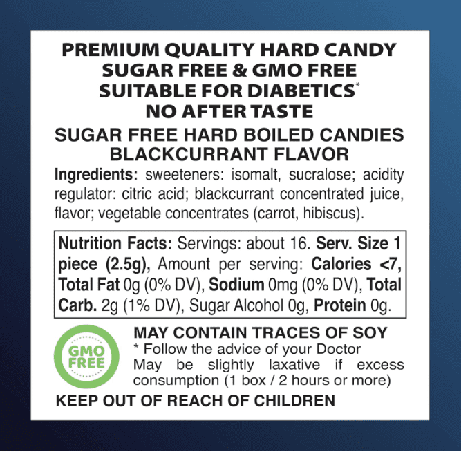 Swiss Imports Sugar Free Bonbons Hard Candy Drops, Blackcurrant, 1.4 oz/ 40g Box, 9 Pack