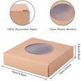 thumbnail image 2 of 24 Packs 3.7x3.7x1.5inch Round Clear PVC Window Gift Boxes Square Brown Kraft Present Packaging Boxes for Party Favor Treats Bakery and Jewelry Packaging, 2 of 9