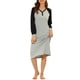 thumbnail image 1 of INSPIRE CHIC Vestido de salón para mujeres, pijama de camisa de dormir, con mangas largas, cuello Henley, camisones con bolsillos, L Gris, 1 of 6