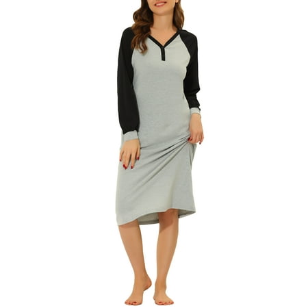 

Unique Bargains Women s Pajamas Nightshirt Button Up Dress Lounge Nightgown