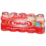 Yakult Non-Fat Live & Active Probiotic Drink, 2.7 fl oz, 5 Count, Gluten Free, Fat Free, Cholesterol Free- Yogurt section