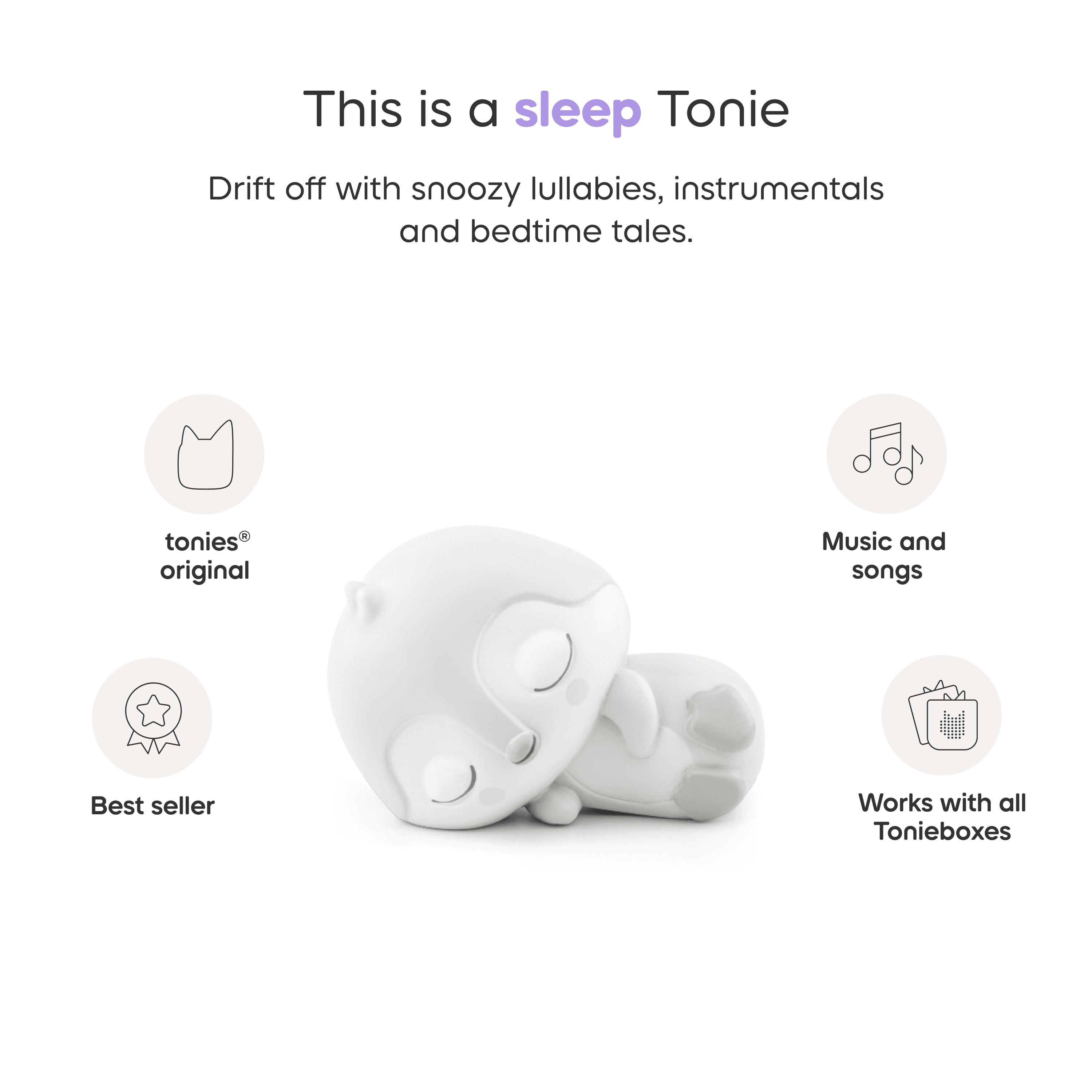 tonies Sleepy Friends: White Noise from the Ocean with Sleepy Penguin Audio Play Figurine