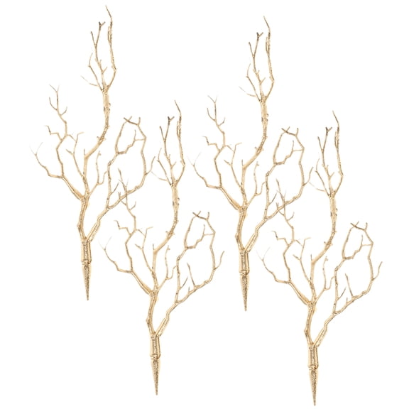 FOMIYES 4Pcs Golden Simulated Tree Branches Decorative Faux Branches for Party and Photo Scenes