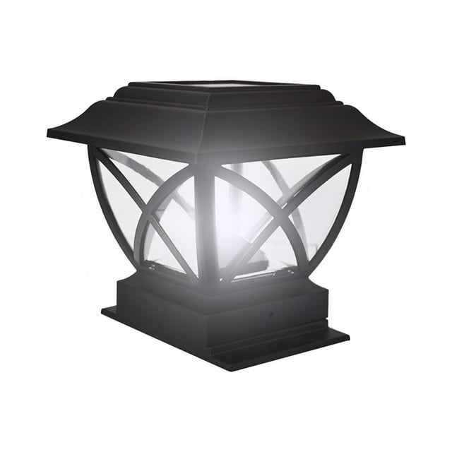 TIMIFIS Lampe Extérieure Solaire, Lampe de Poteau, Capuchon à DEL, Clôture Carrée, Lampes et Éclairage de Jardin Extérieur