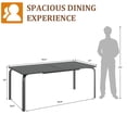 thumbnail image 6 of Danolapsi 71" Modern Outdoor Dining Table with Umbrella Hole,Marine-Grade Aluminum Patio Table,Weatherproof & Rust-Proof Design for Restaurants,Backyards,Poolside,Scratch-Resistant,Table only, 6 of 6