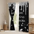 thumbnail image 3 of Homewish Glitter Ice Cream Drip Kitchen Curtains for Girls, With God All Things Are Possible Print Black Out Curtains Pack of 2 (42x63 Each), Gray Black, 3 of 5