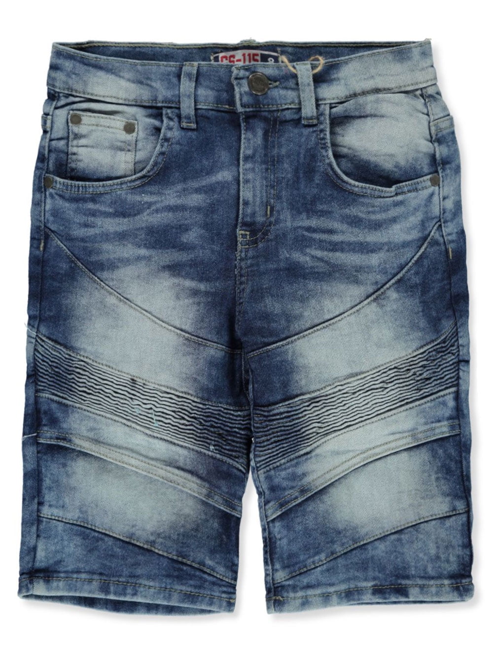 GS-115 Boys' Stretch Denim Moto Shorts 