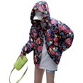 thumbnail image 1 of Winter print hooded waterproof bread down jacket fleece trend, 1 of 3
