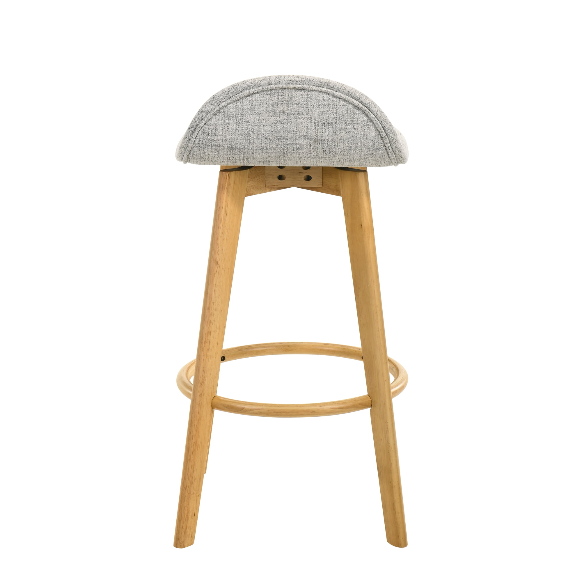 Vera Upholstered Wood Counter Height Barstool in Natural Finish with Stone Gray Seat - Set of 6
