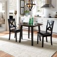 thumbnail image 2 of Thornton Black 3 Piece Drop Leaf Table Set, 2 of 11